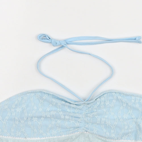 ROMWE Womens Blue Polyester Cropped Blouse Size 10 Sweetheart