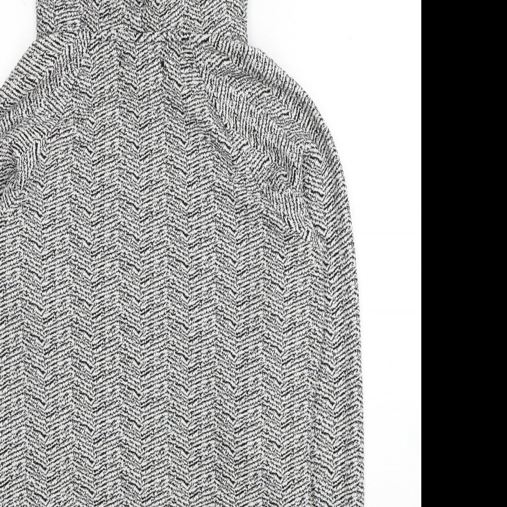 Superdry Womens Grey Geometric Cotton Pullover Hoodie Size S Pullover