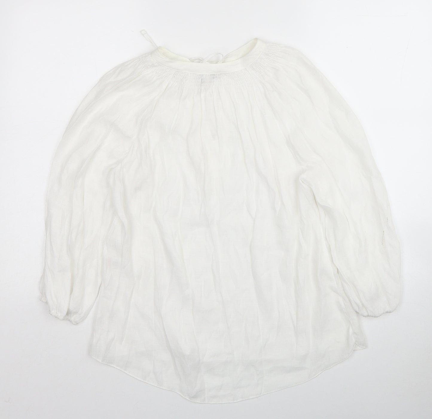 Papaya Womens White Viscose Basic Blouse Size 14 V-Neck