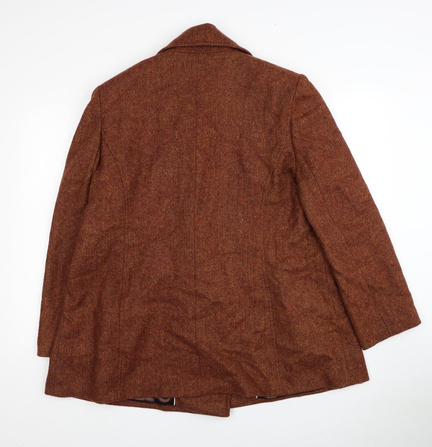House Of Bruar Womens Brown Pea Coat Jacket Size 18 Button