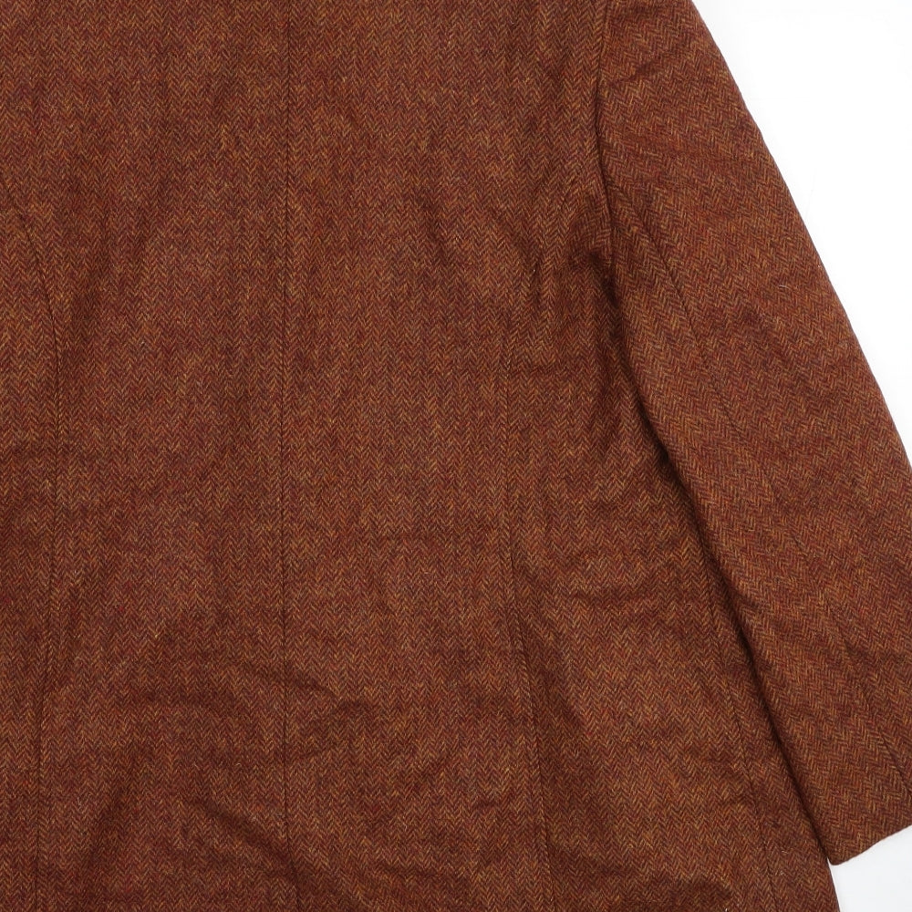 House Of Bruar Womens Brown Pea Coat Jacket Size 18 Button
