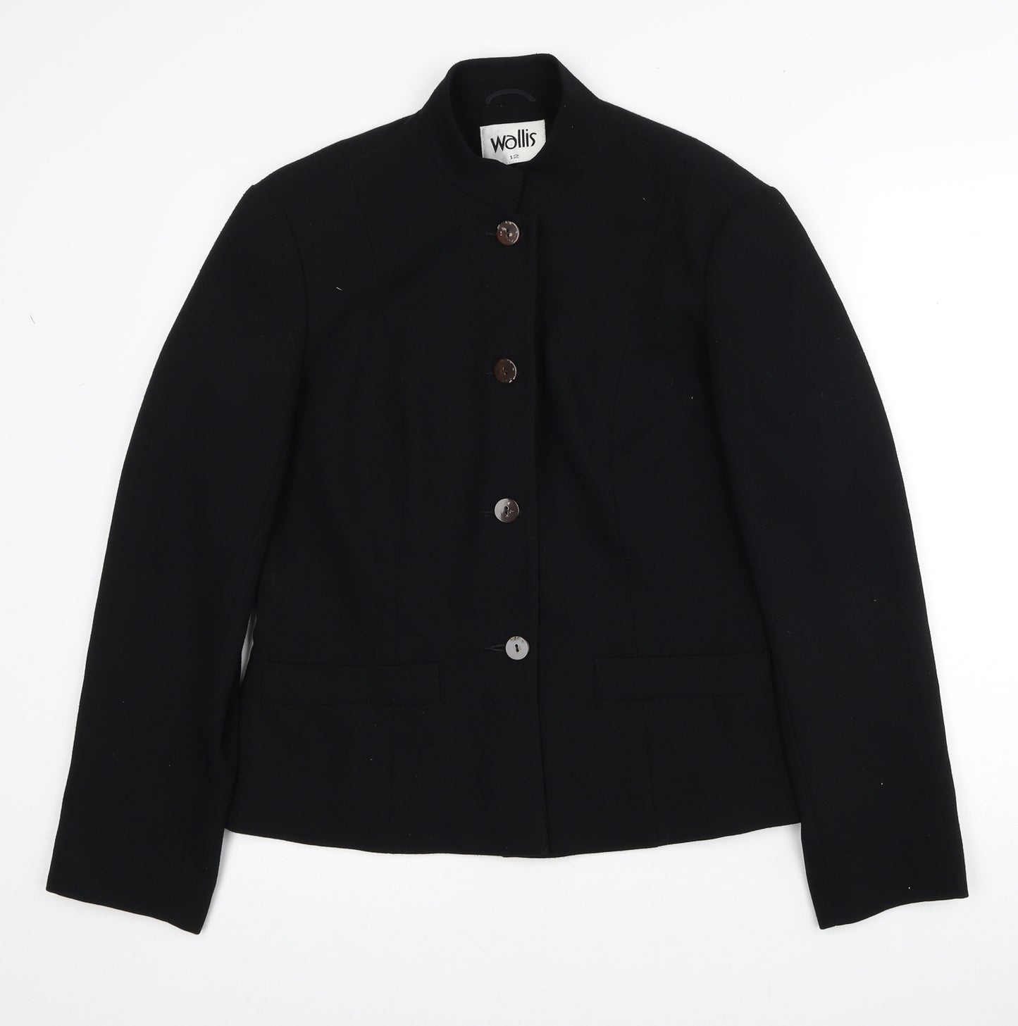 Wallis Womens Black Jacket Size 12 Button