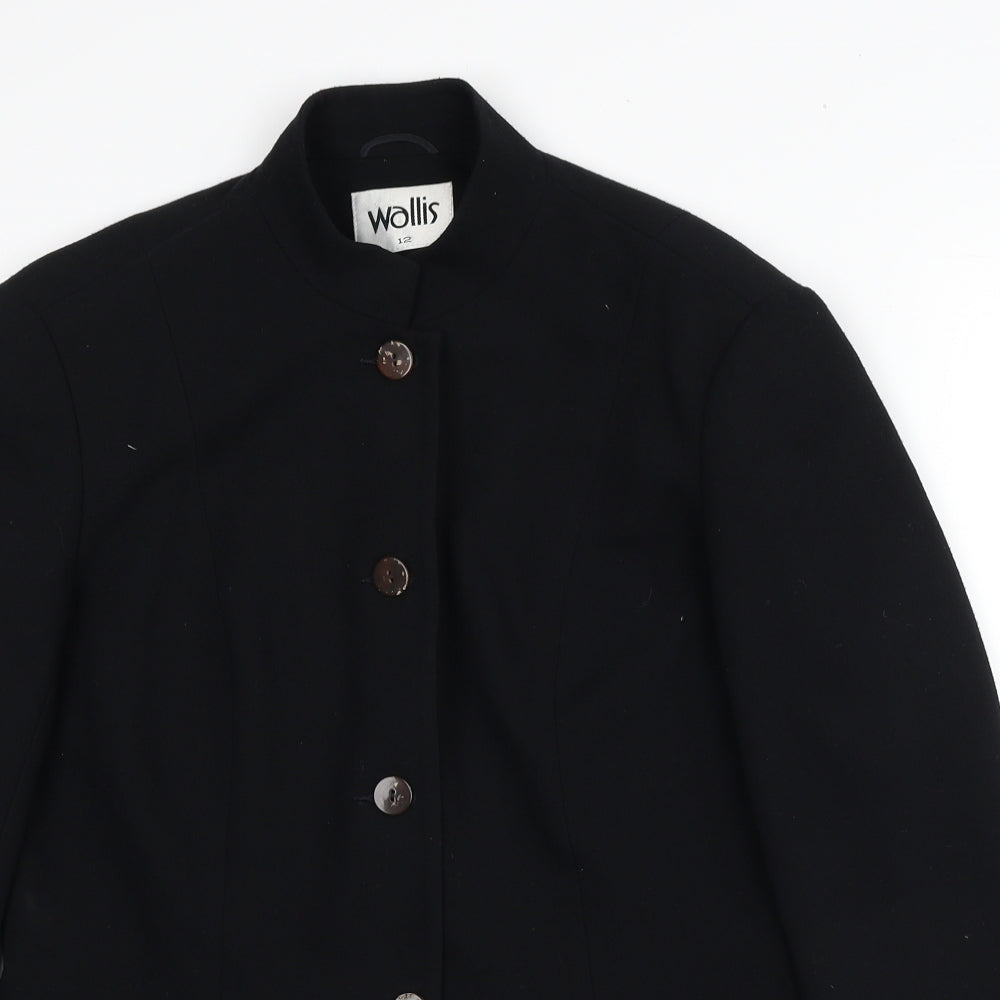 Wallis Womens Black Jacket Size 12 Button