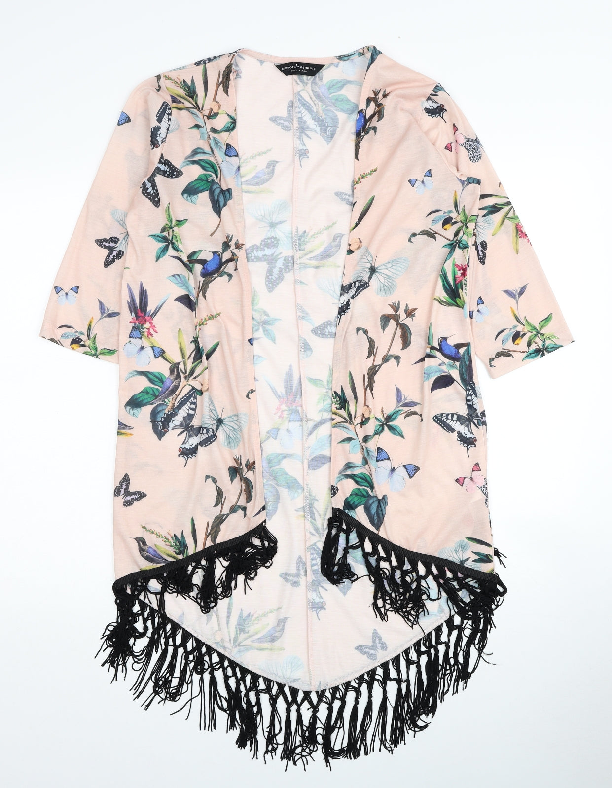 Dorothy Perkins Womens Multicoloured Floral Polyester Kimono Blouse Size S V-Neck