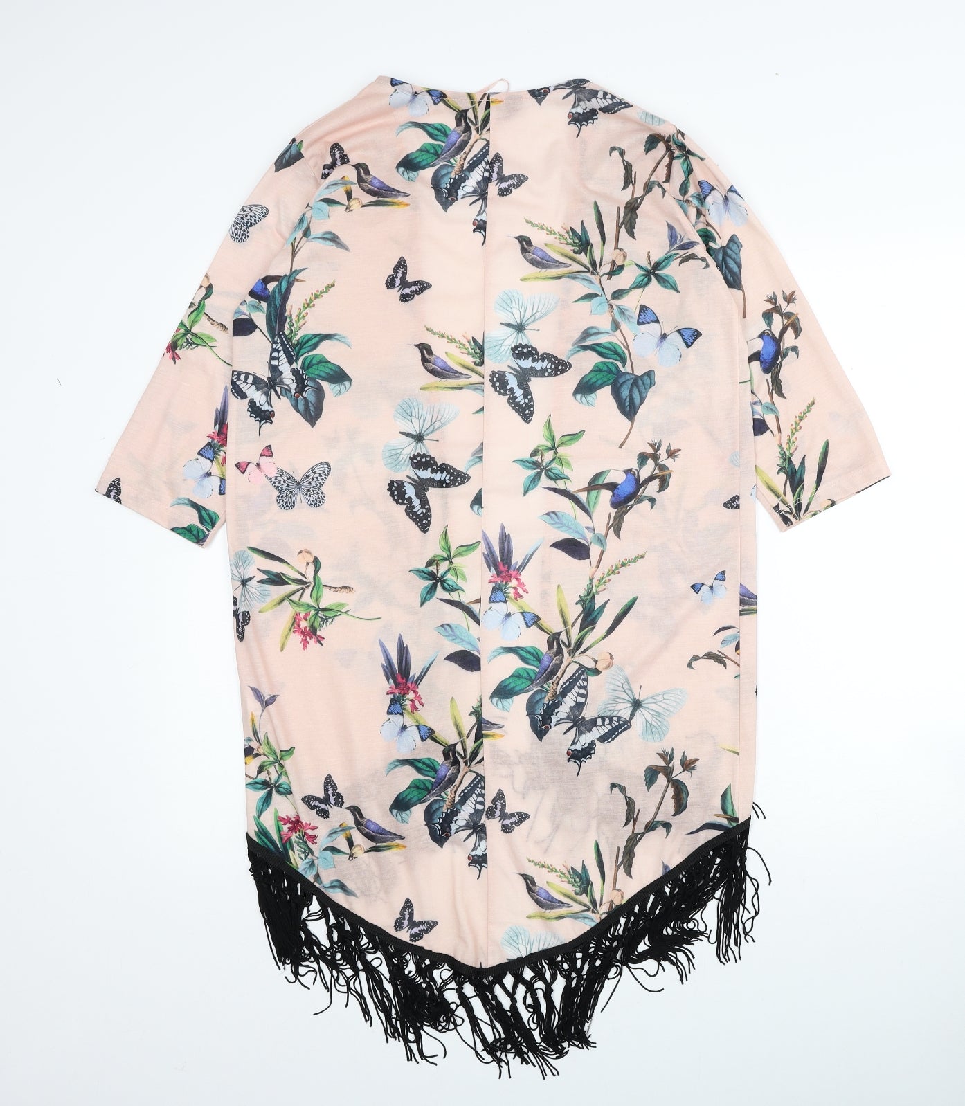 Dorothy Perkins Womens Multicoloured Floral Polyester Kimono Blouse Size S V-Neck