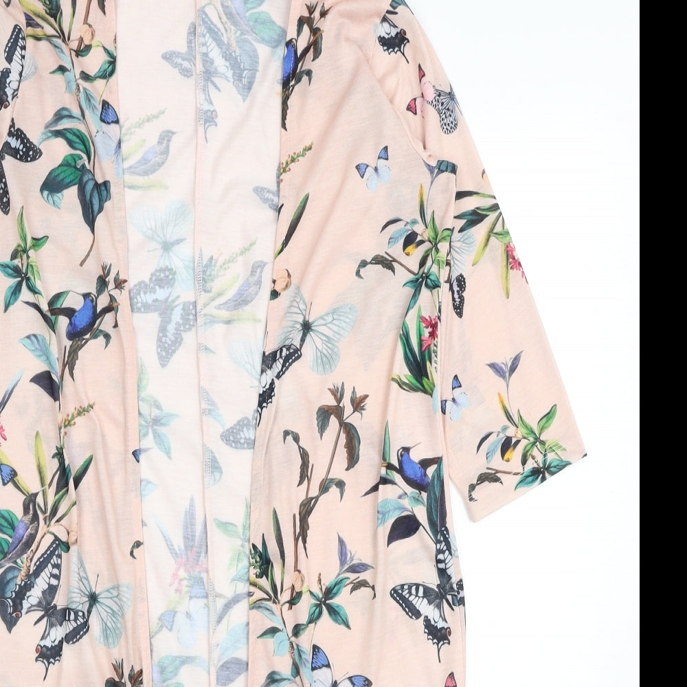 Dorothy Perkins Womens Multicoloured Floral Polyester Kimono Blouse Size S V-Neck