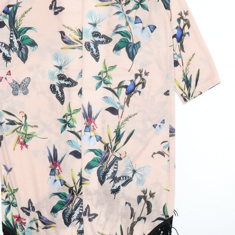 Dorothy Perkins Womens Multicoloured Floral Polyester Kimono Blouse Size S V-Neck