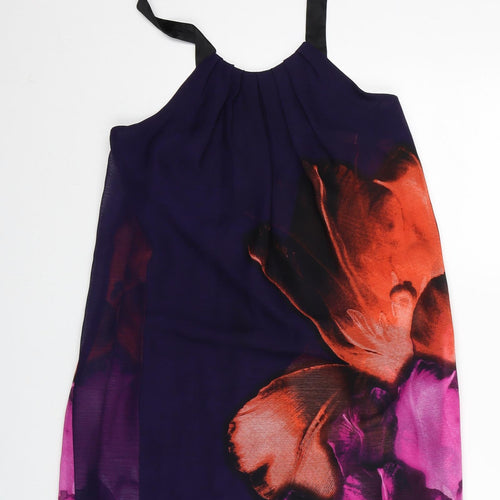 Le Chateau Womens Multicoloured Floral Polyester Shift Size XS Halter Zip