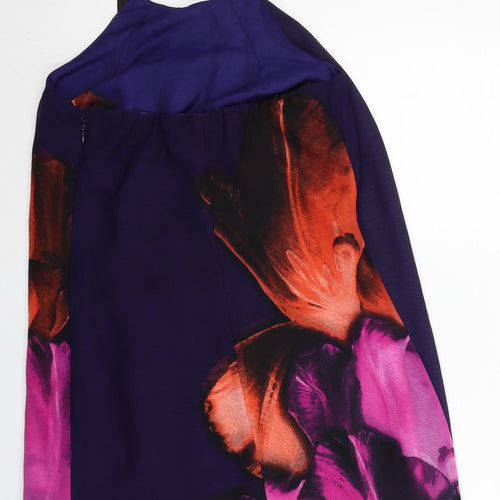 Le Chateau Womens Multicoloured Floral Polyester Shift Size XS Halter Zip
