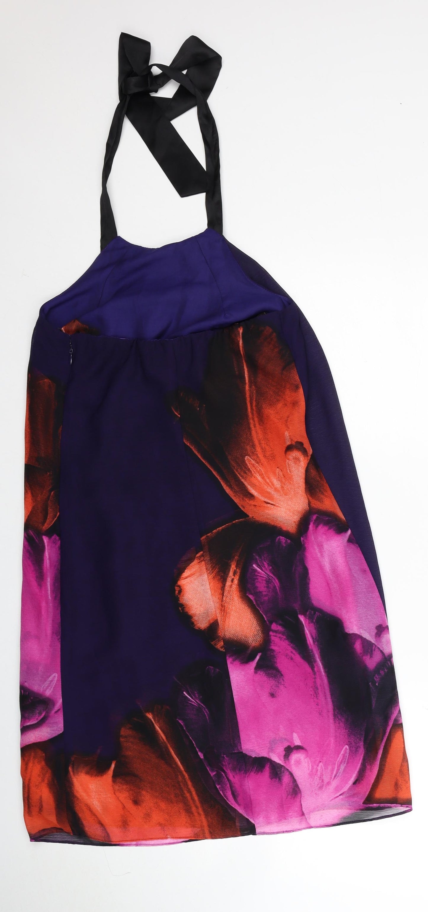 Le Chateau Womens Multicoloured Floral Polyester Shift Size XS Halter Zip
