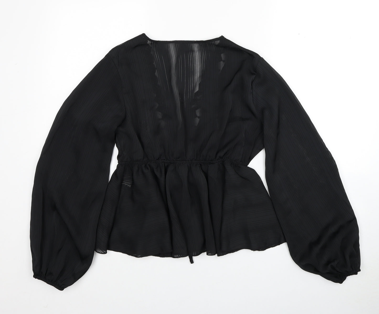 SheIn Womens Black Polyester Basic Blouse Size M V-Neck