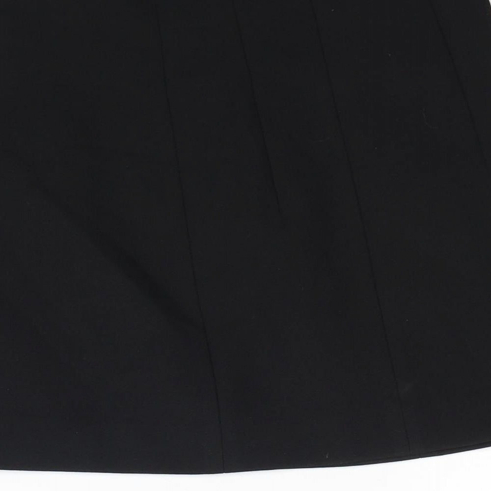 Zara Womens Black Polyester A-Line Skirt Size S Zip