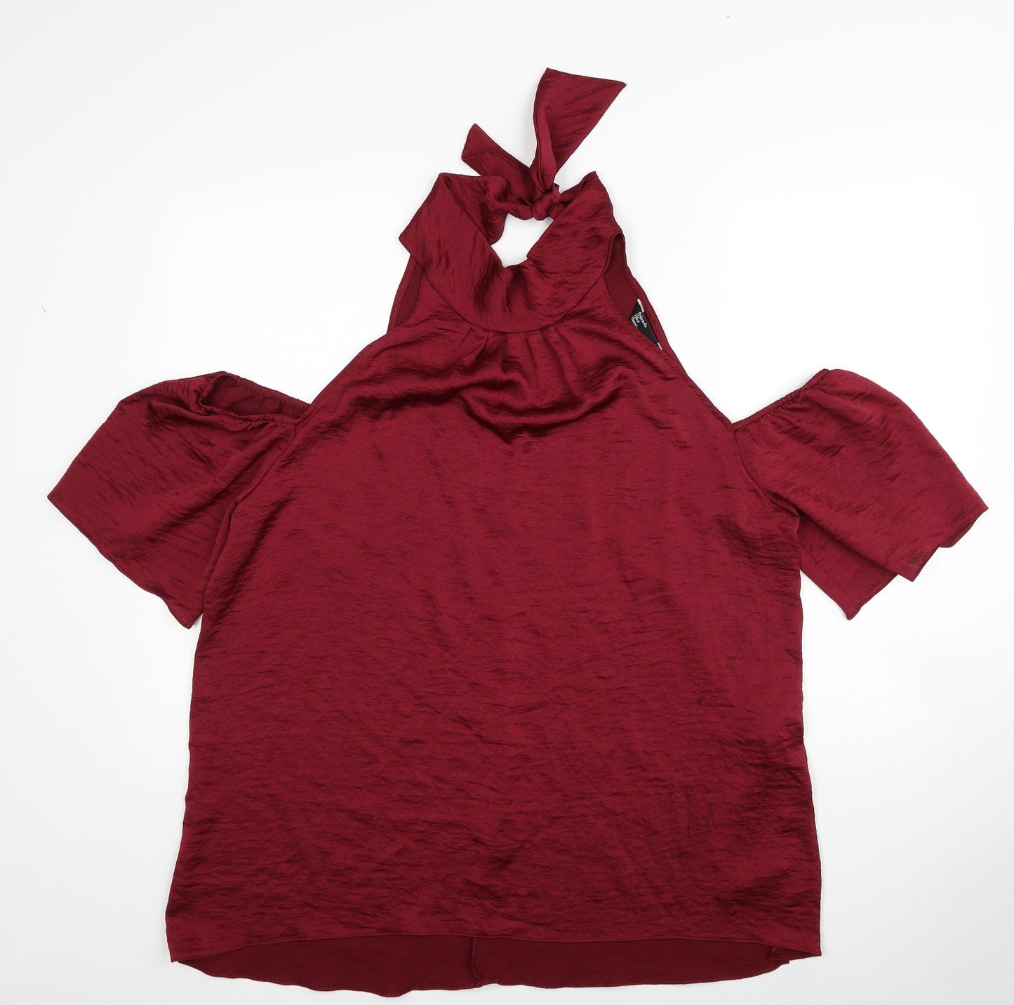 Friends Like These Womens Red Polyester Basic Blouse Size 20 Off the Shoulder - Cold Shoulder