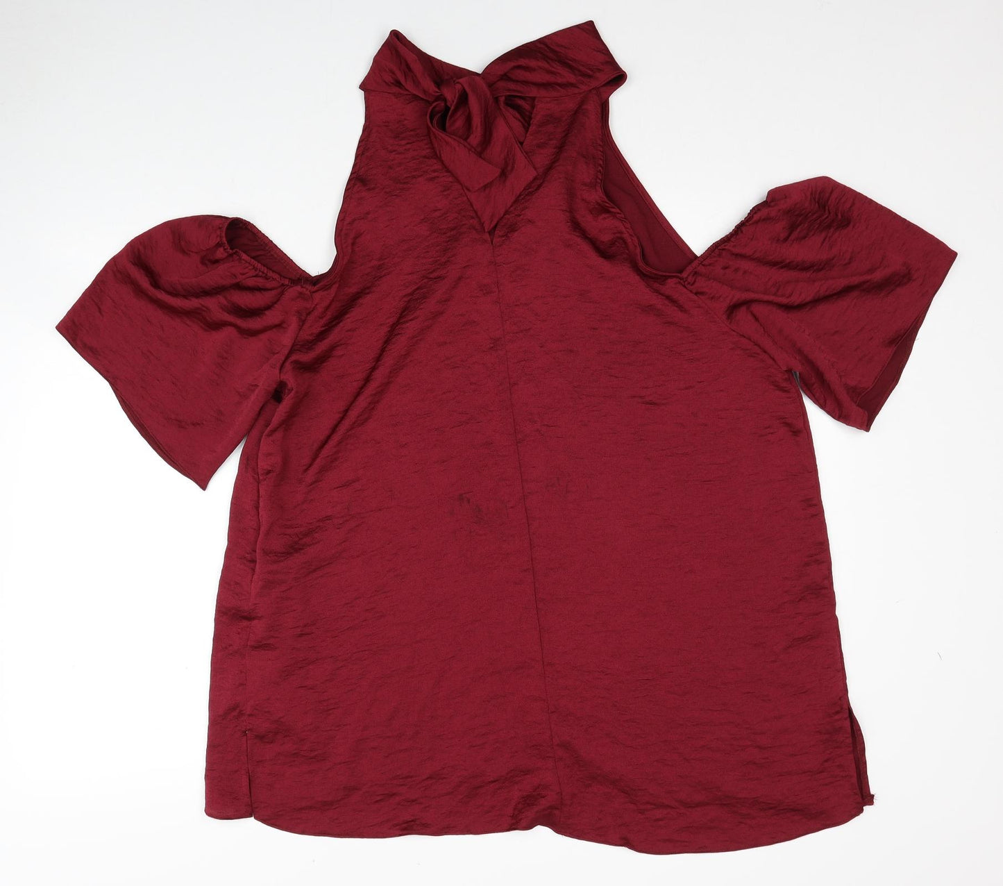 Friends Like These Womens Red Polyester Basic Blouse Size 20 Off the Shoulder - Cold Shoulder