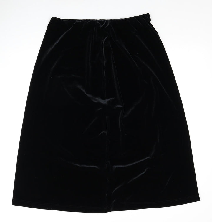 Damart Womens Black Polyester Straight & Pencil Skirt Size 16