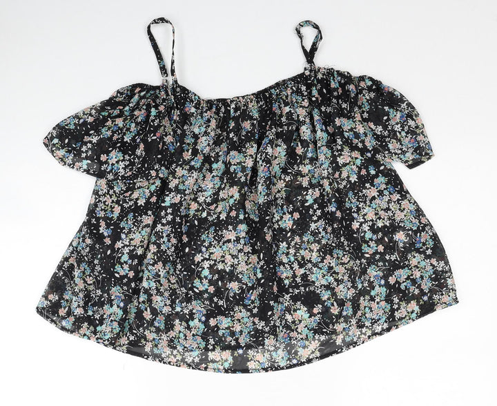 Atmosphere Womens Multicoloured Floral Polyester Basic Blouse Size 10 Off the Shoulder