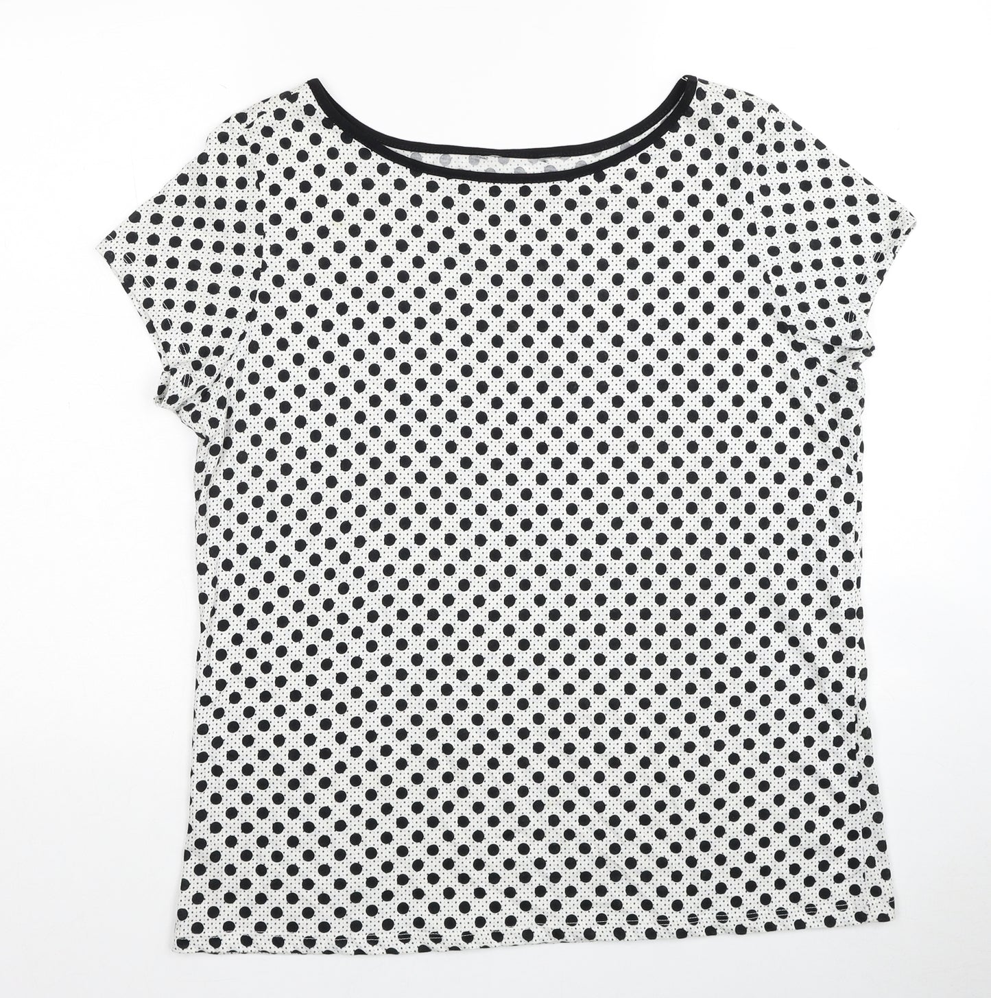 Dorothy Perkins Womens Multicoloured Polka Dot Cotton Basic T-Shirt Size 18 Round Neck