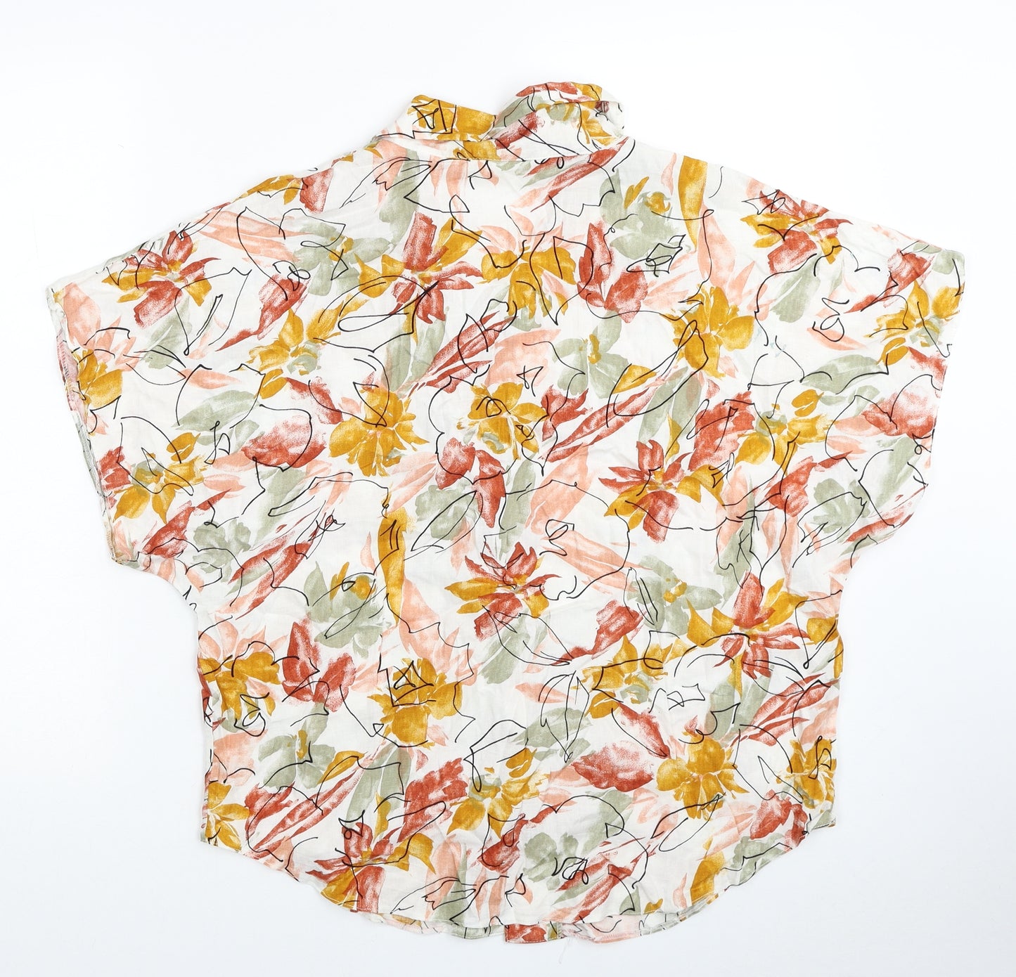 Debenhams Womens Multicoloured Floral Viscose Basic Button-Up Size 18 Collared