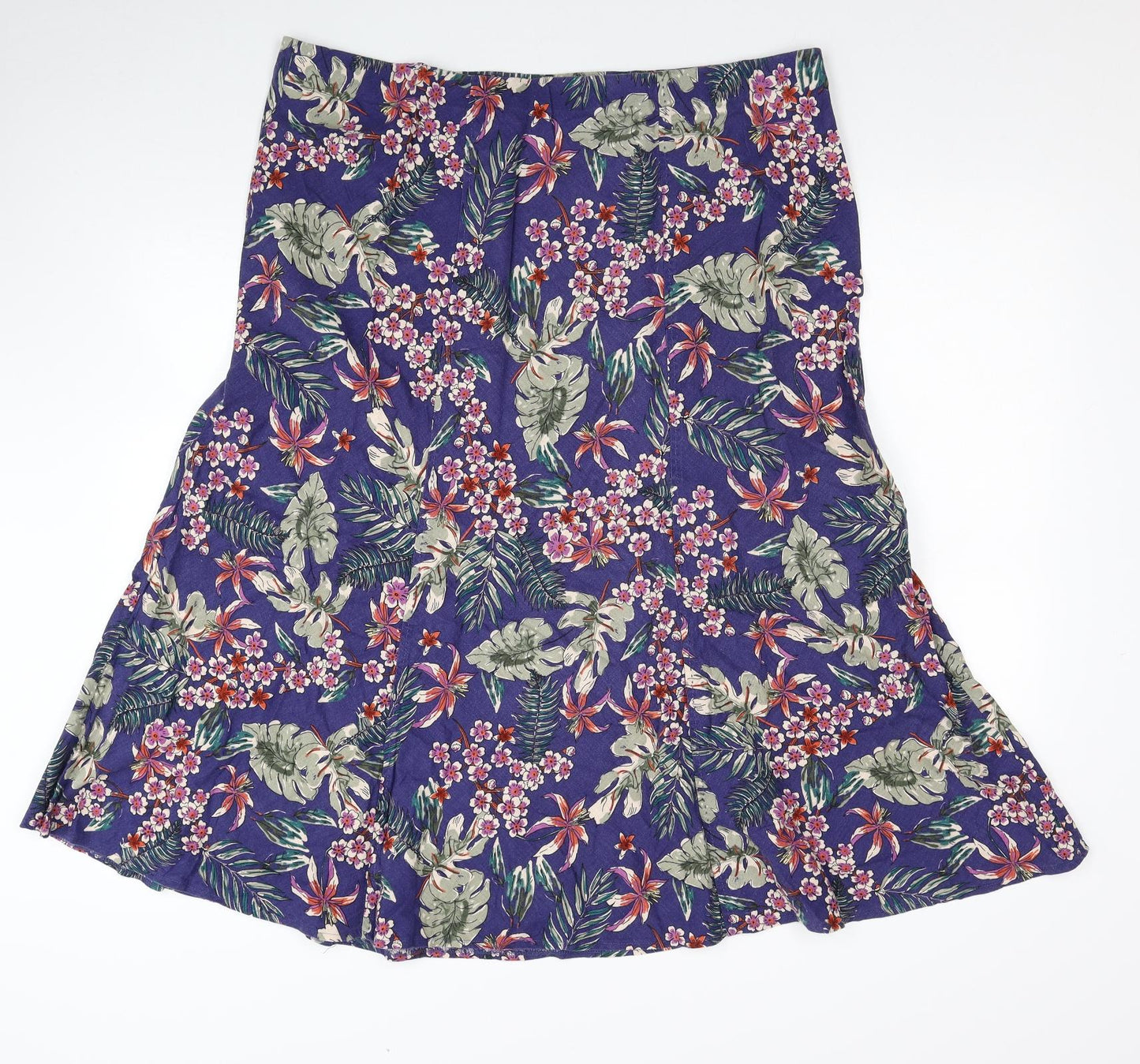 EWM Womens Blue Geometric Linen Trumpet Skirt Size 20