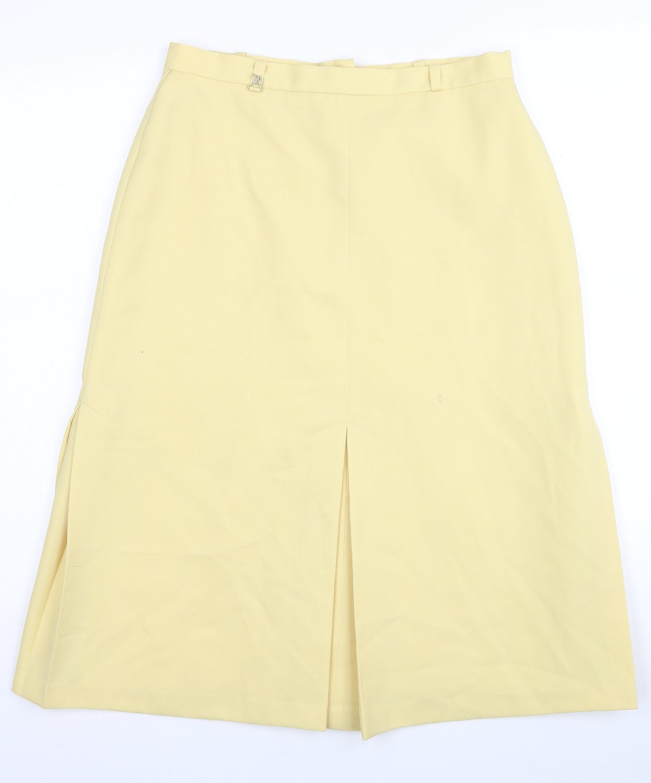 Jacques Vert Womens Yellow Polyester Flare Skirt Size 14 Zip