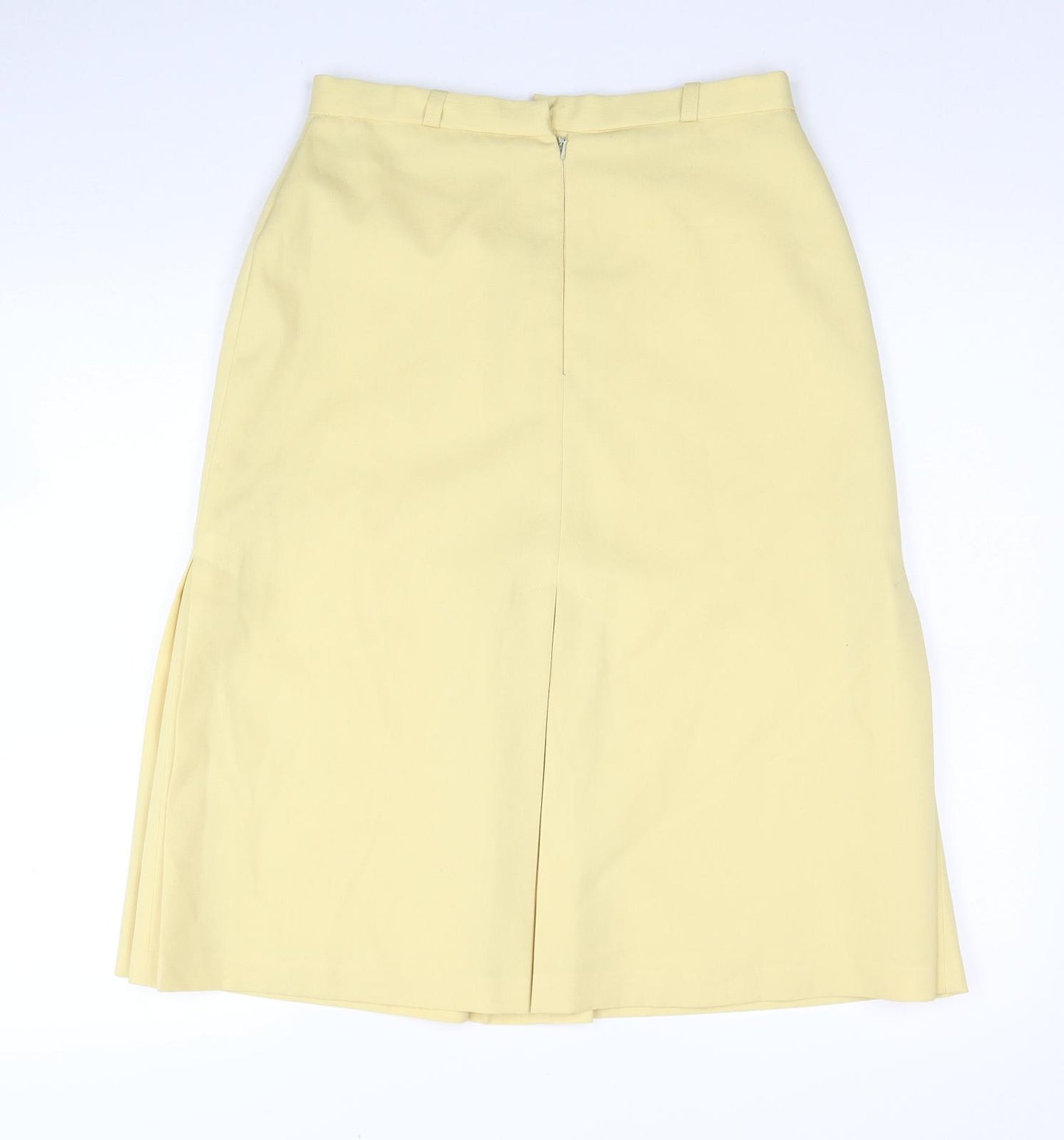 Jacques Vert Womens Yellow Polyester Flare Skirt Size 14 Zip
