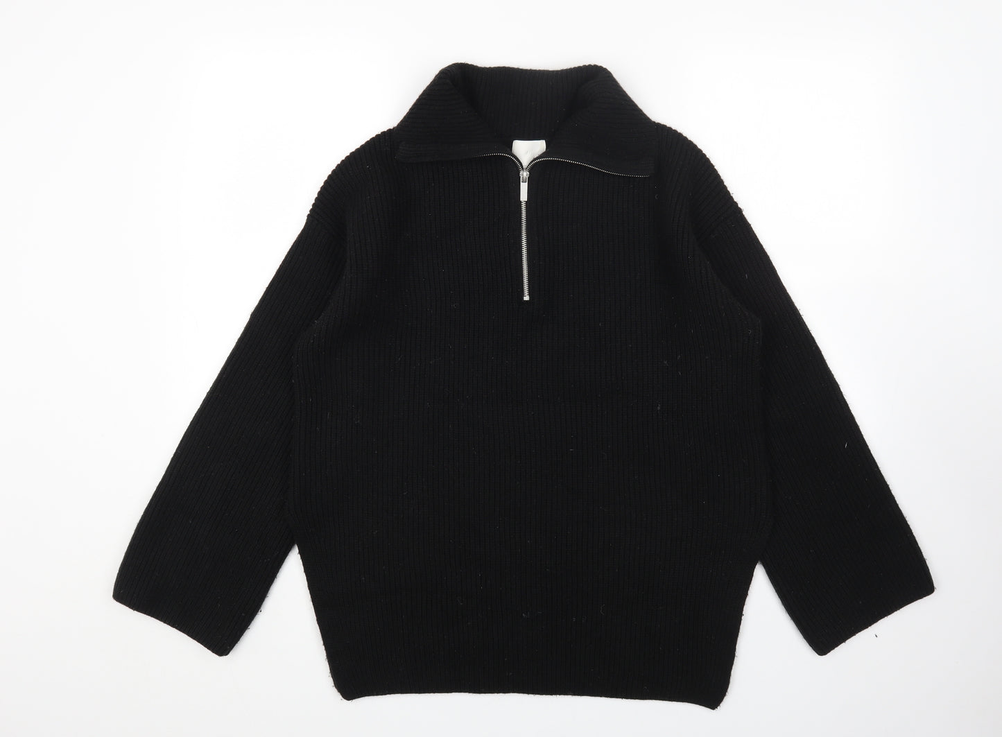 H&M Womens Black High Neck Acrylic Pullover Jumper Size S