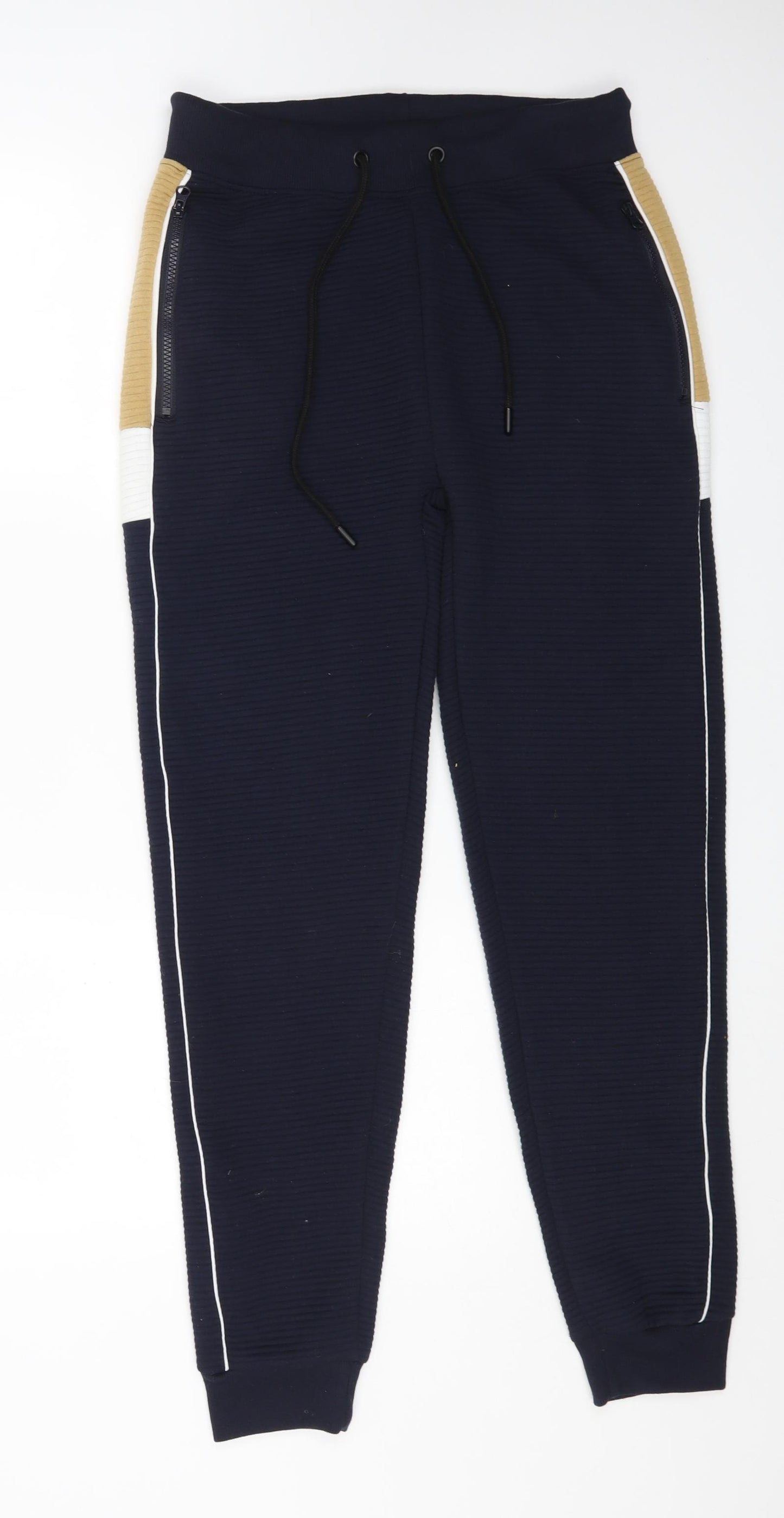 Soul Star Mens Blue Polyester Jogger Trousers Size M L29 in Regular Drawstring