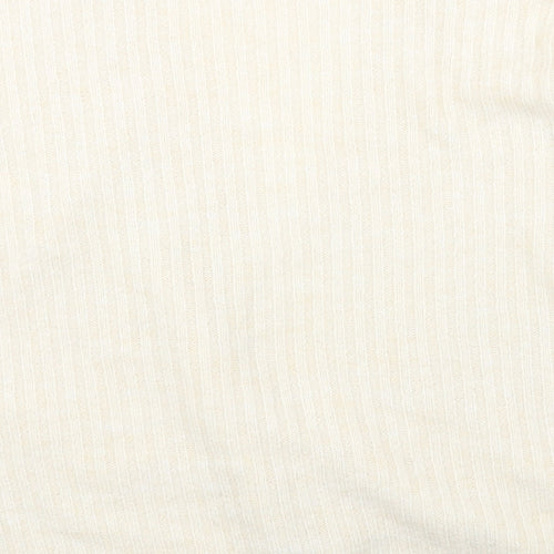 Marks and Spencer Womens White V-Neck Acrylic Cardigan Jumper Size S