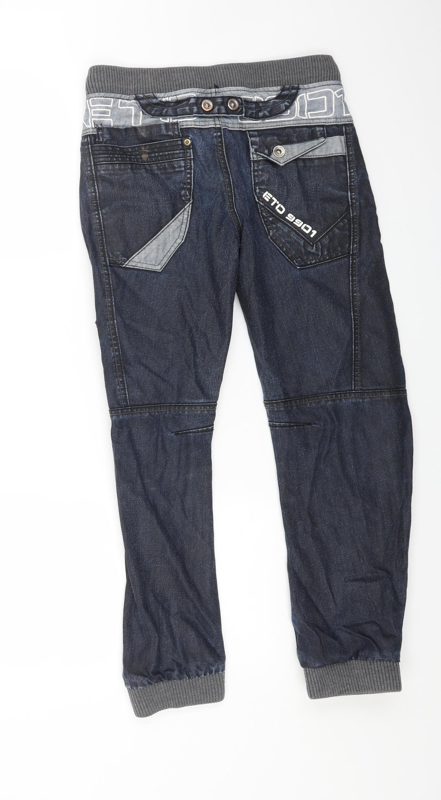ETO Mens Blue Cotton Skinny Jeans Size 30 in L24 in Regular Button