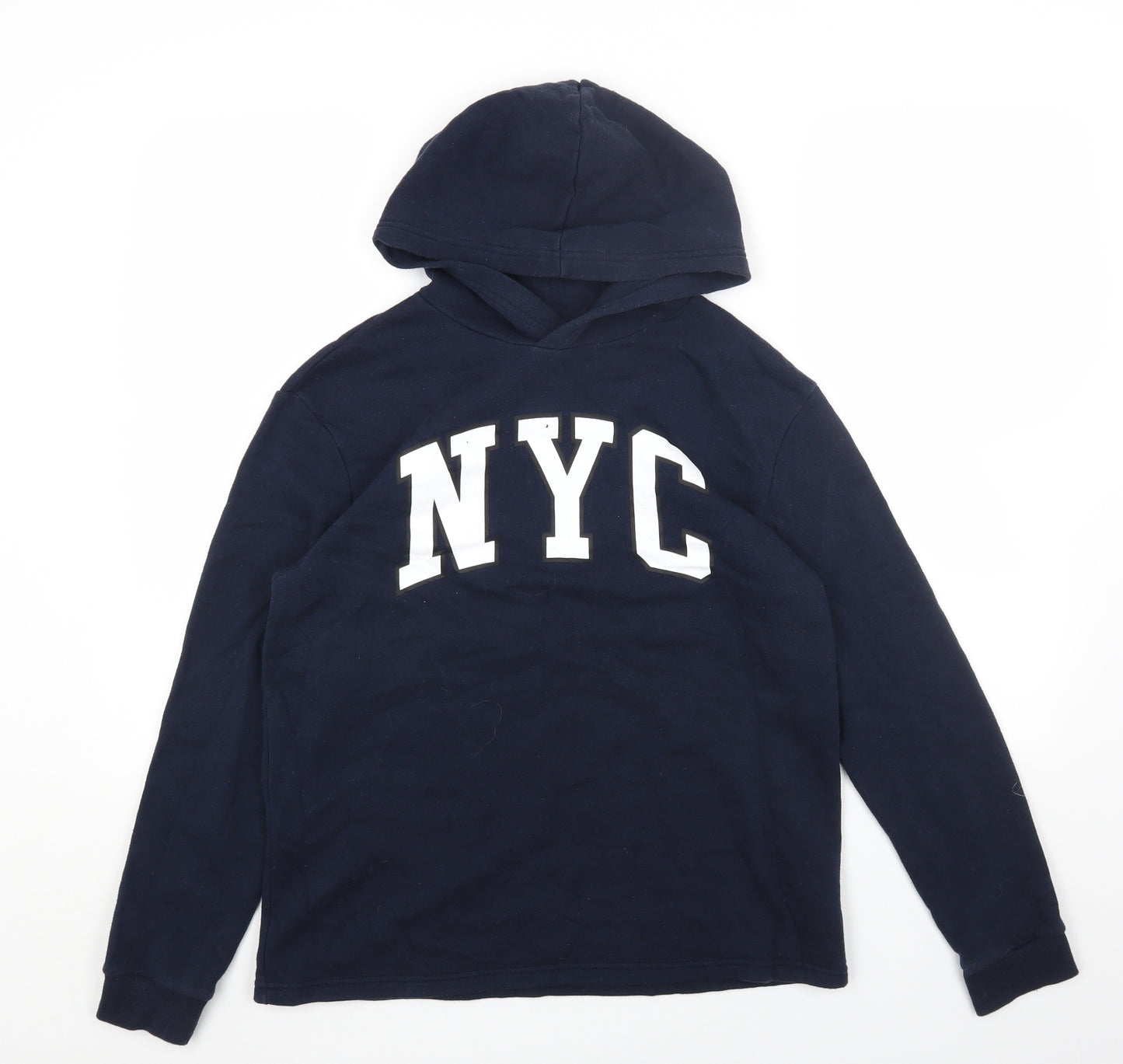 H&M Girls Blue Cotton Pullover Hoodie Size 12-13 Years Pullover - NYC