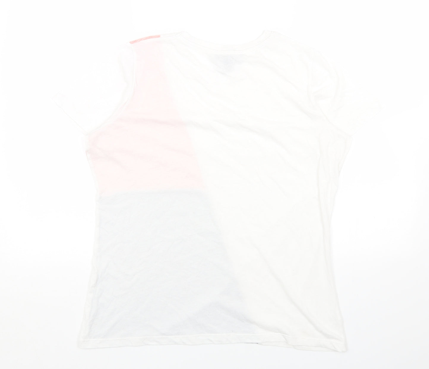 Primark Womens Multicoloured Colourblock Polyester Basic T-Shirt Size 14 Round Neck