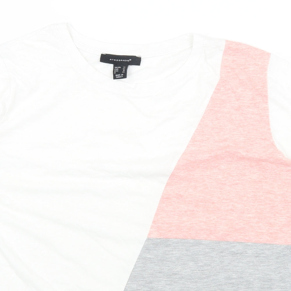 Primark Womens Multicoloured Colourblock Polyester Basic T-Shirt Size 14 Round Neck