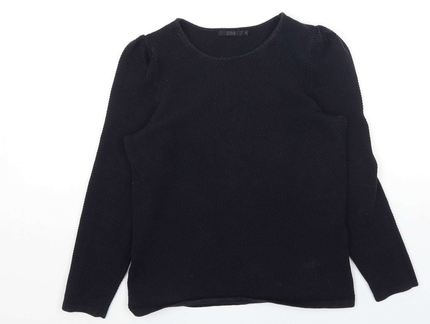 COS Womens Blue Round Neck Cotton Pullover Jumper Size XS