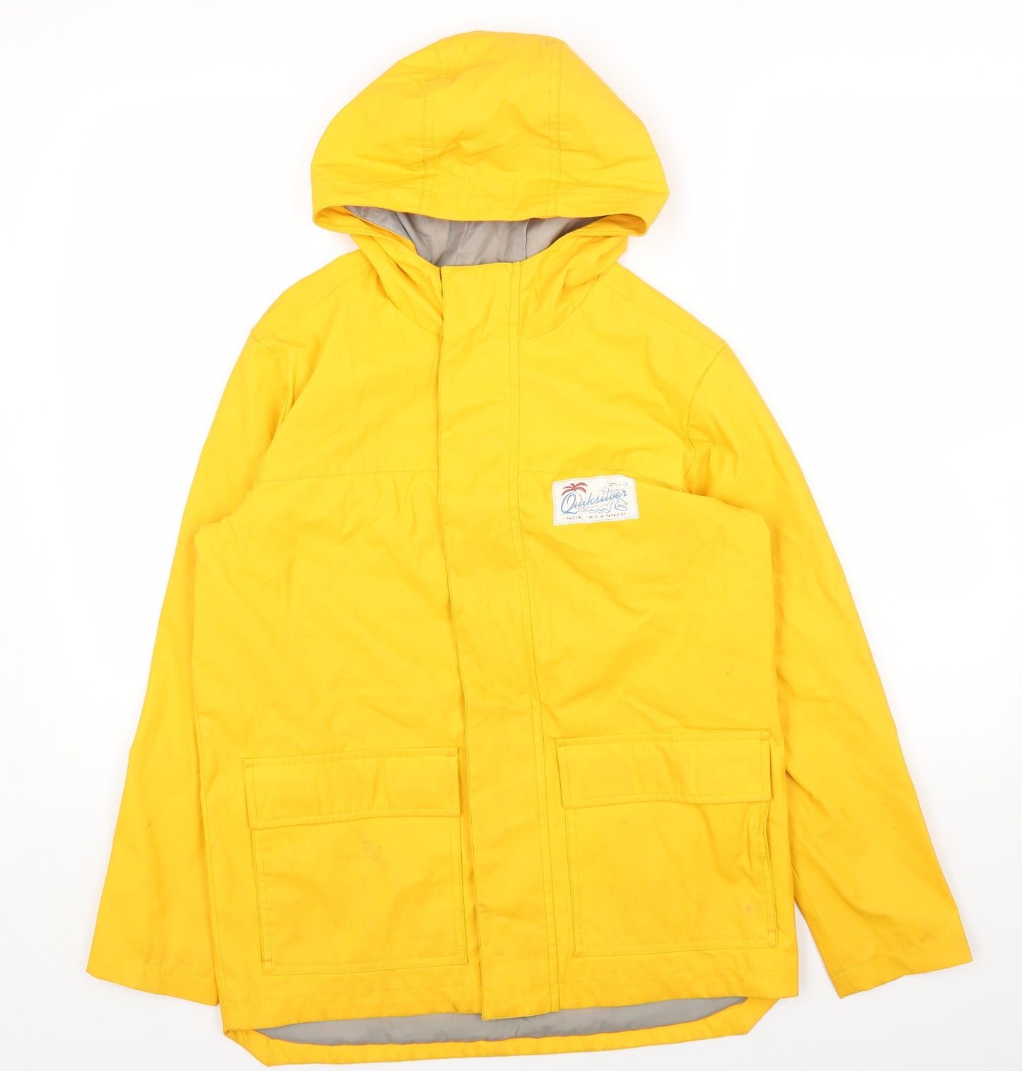 Quicksilver Womens Yellow Rain Coat Coat Size 12 Zip