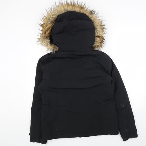 Topshop Womens Black Parka Coat Size 12 Zip