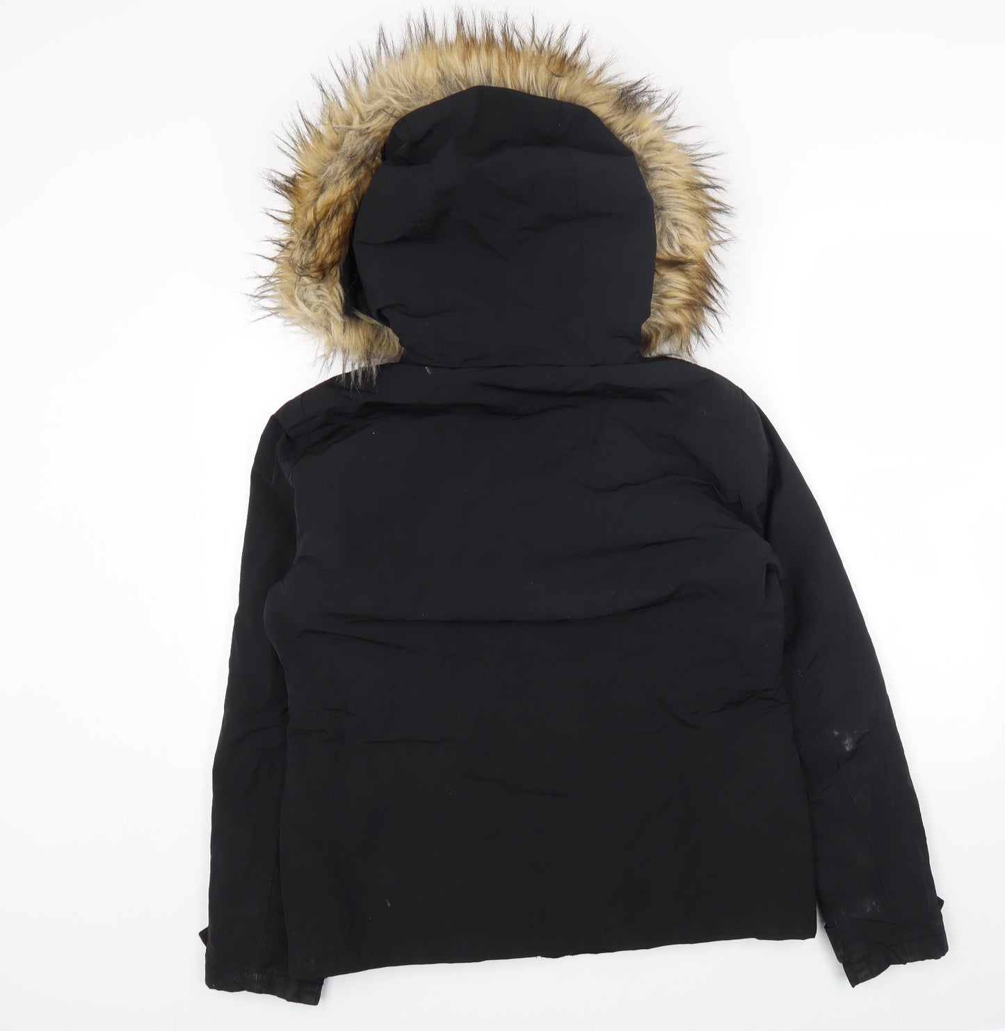 Topshop Womens Black Parka Coat Size 12 Zip
