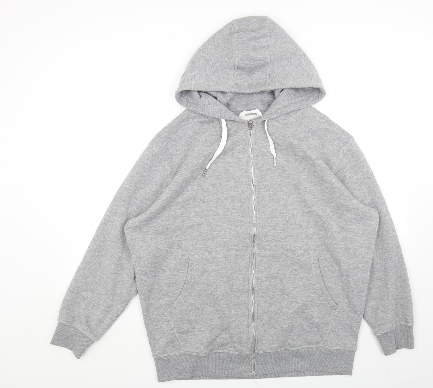 Primark Womens Grey Cotton Full Zip Hoodie Size S Zip