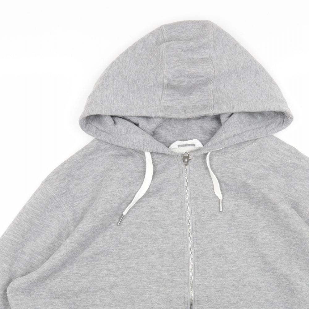 Primark Womens Grey Cotton Full Zip Hoodie Size S Zip