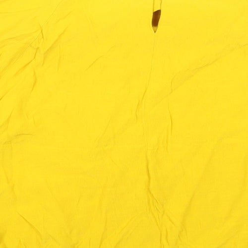 Papaya Womens Yellow Viscose Basic Blouse Size 14 Boat Neck