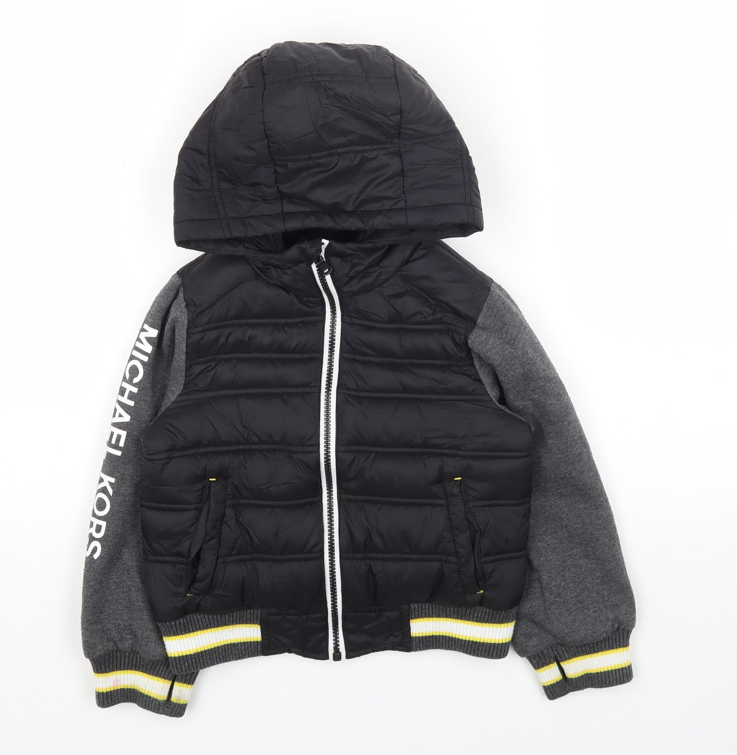 Michael Kors Boys Black Quilted Coat Size 4XL Zip