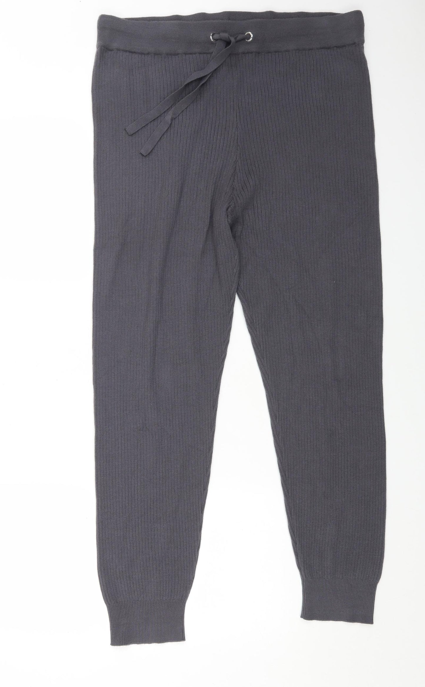 F&F Womens Grey Viscose Jogger Leggings Size 20 L27 in - Drawstring Waist