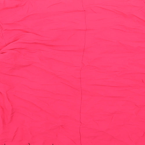 Mint Velvet Womens Pink Geometric Viscose Basic Blouse Size 8 V-Neck