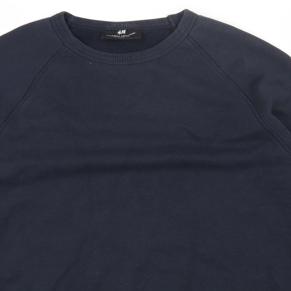 H&M Womens Blue Cotton Pullover Sweatshirt Size M Pullover