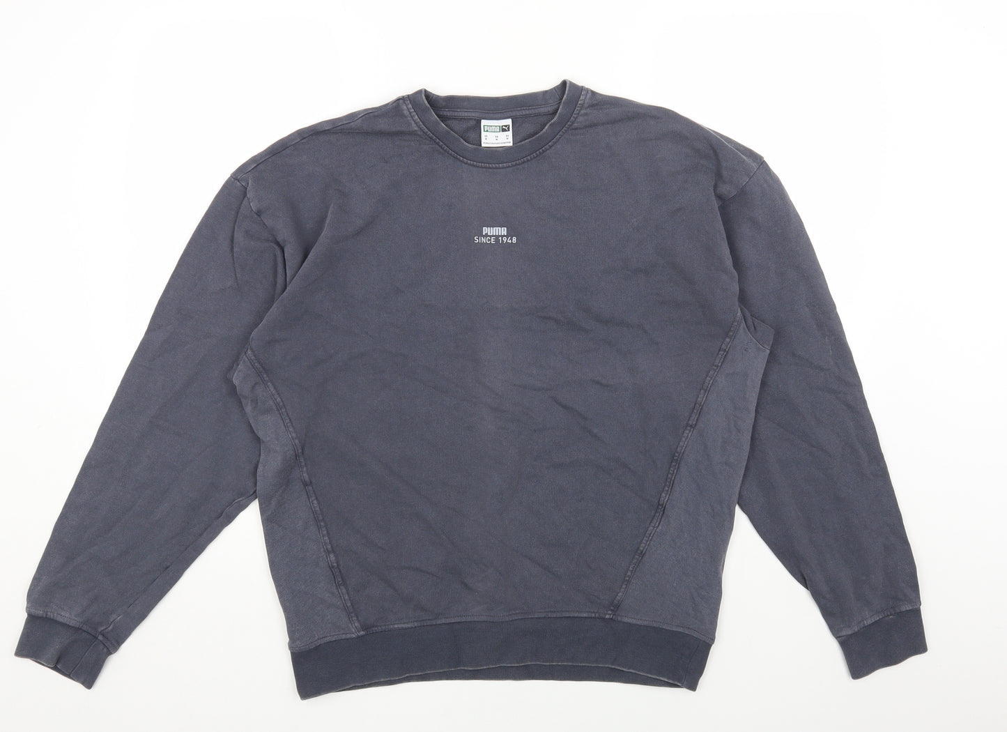 PUMA Womens Grey Cotton Pullover Sweatshirt Size M Pullover