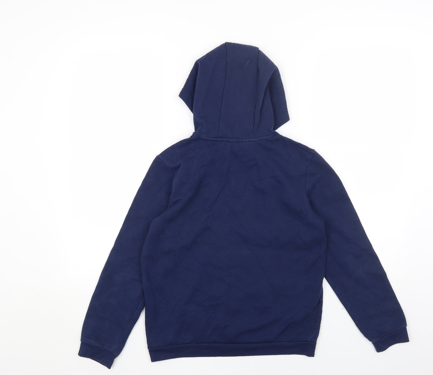 adidas Boys Blue Cotton Pullover Hoodie Size 11-12 Years Pullover