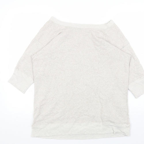 Preworn Womens Beige Cotton Pullover Sweatshirt One Size Pullover