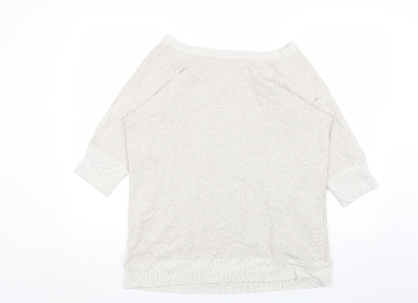 Preworn Womens Beige Cotton Pullover Sweatshirt One Size Pullover