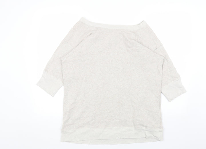 Preworn Womens Beige Cotton Pullover Sweatshirt One Size Pullover
