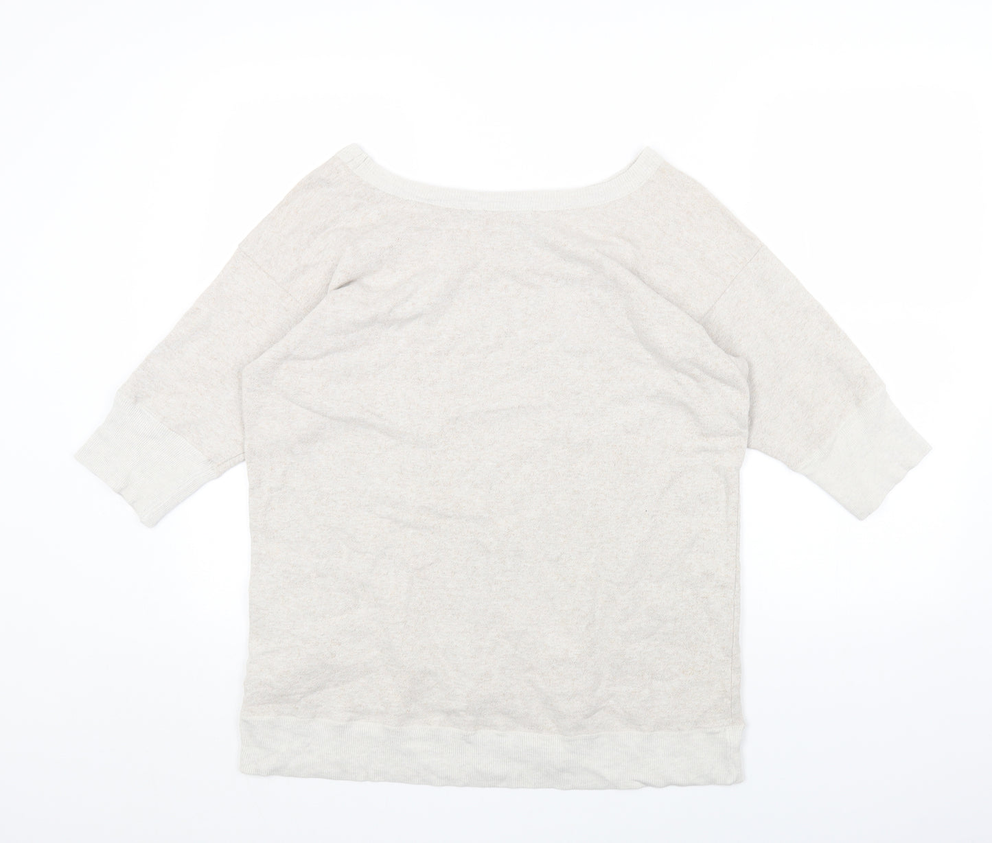 Preworn Womens Beige Cotton Pullover Sweatshirt One Size Pullover