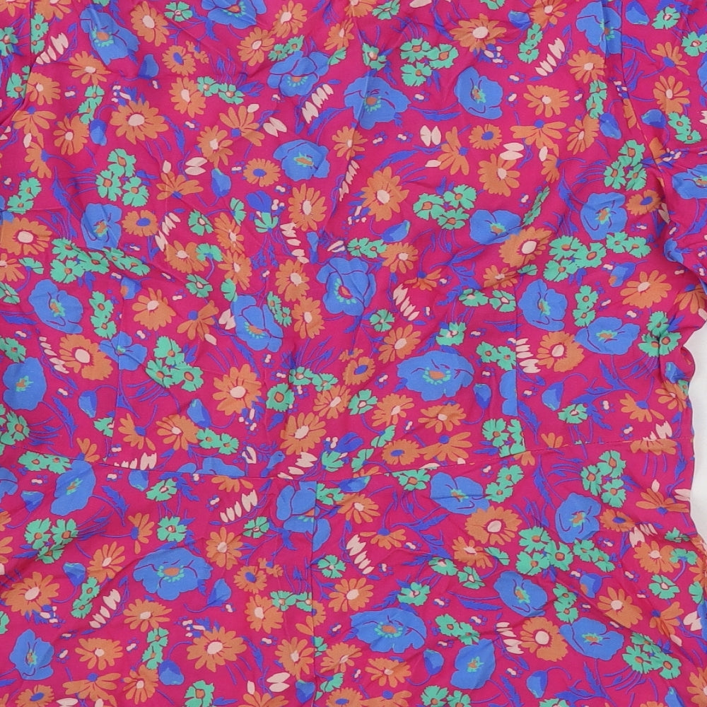 Finery Womens Multicoloured Floral Viscose Basic Blouse Size 18 Round Neck